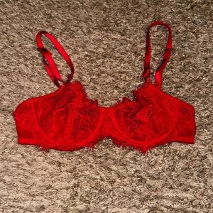 Elegant Red Lace Bra